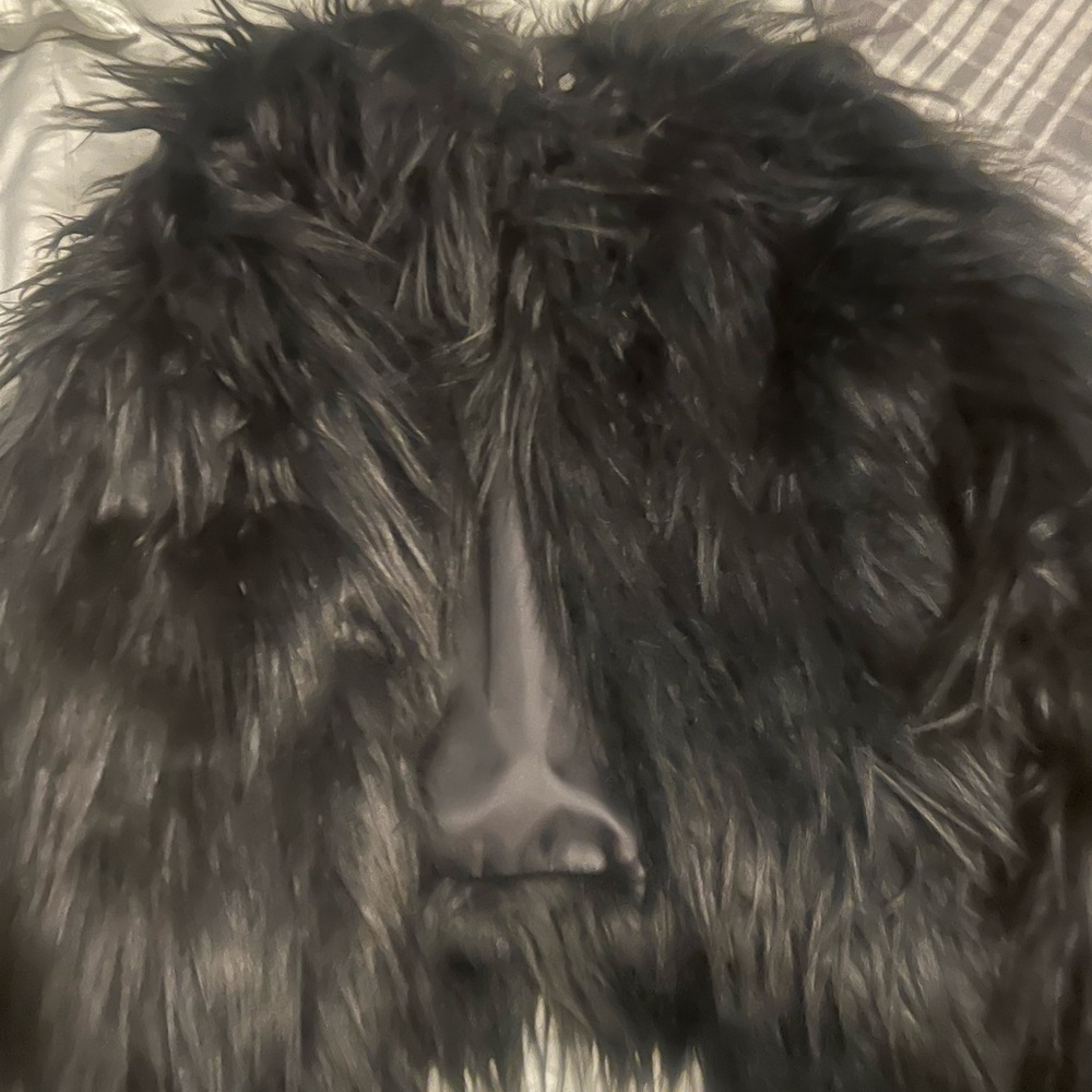 Missguided Faux Fur Black Jacket